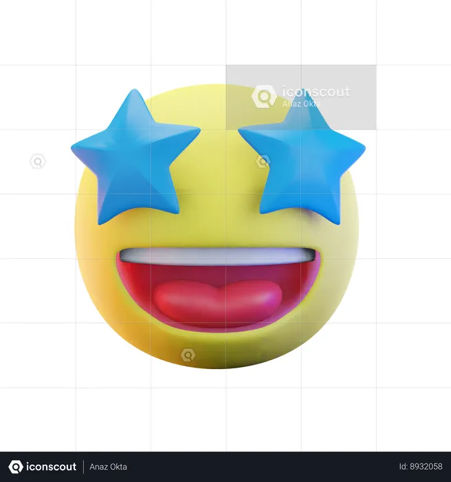 Emoji yeux d'étoile Emoji 3D Icon