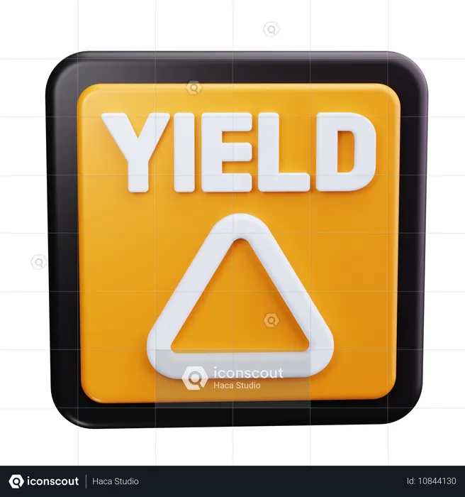 Yield Sign  3D Icon