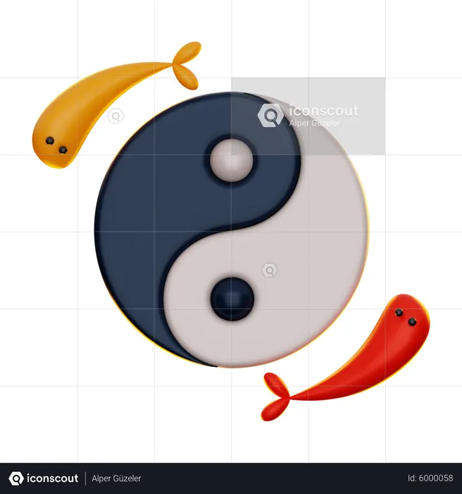 Yin Yang  3D Icon