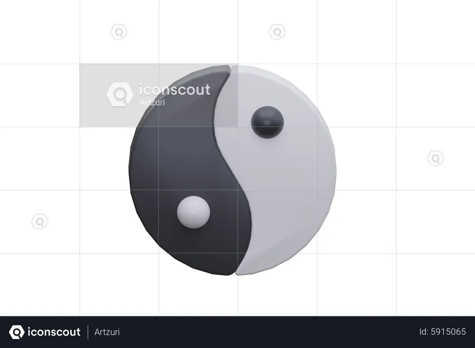 Yin Yang  3D Icon