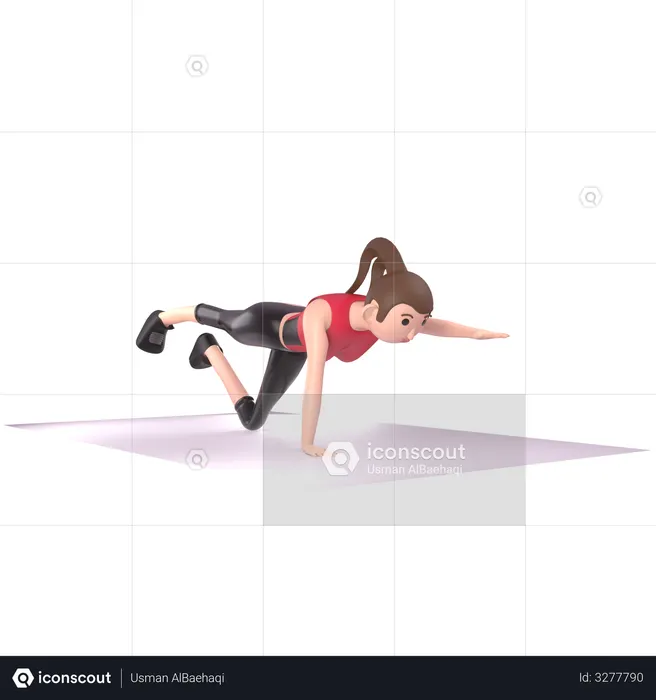 Yoga trainer doing yoga  3D Illustration