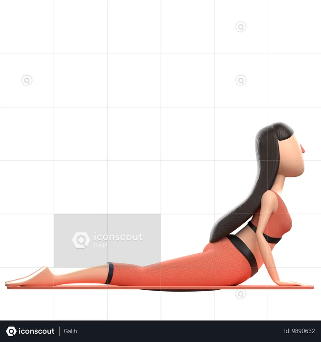 Yoga Training  3D Illustration