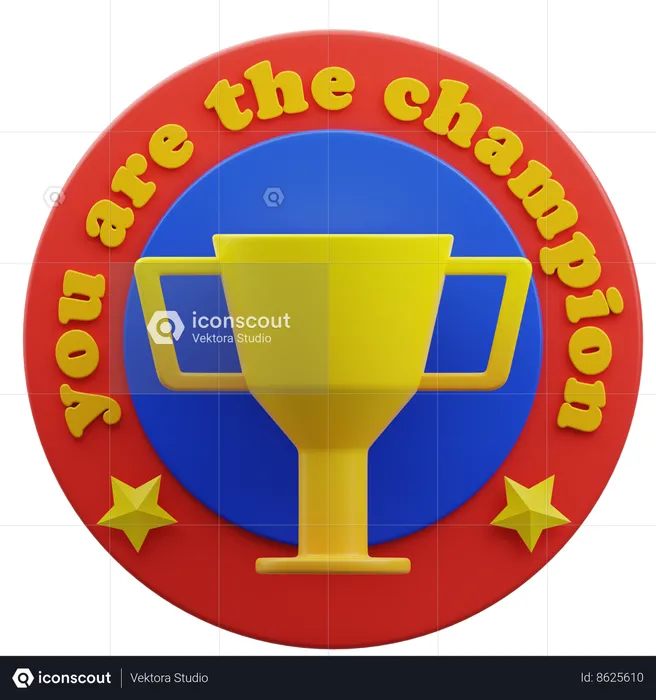 You Are The Champion Icon  3D Sticker