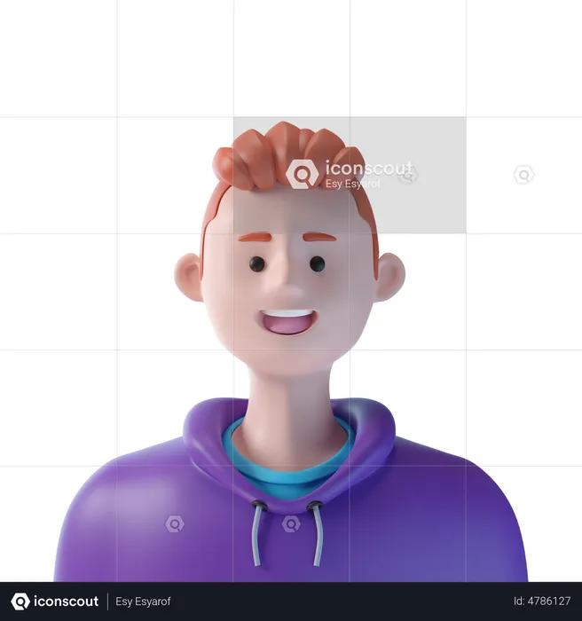 Young Boy With Hoodie  3D Icon