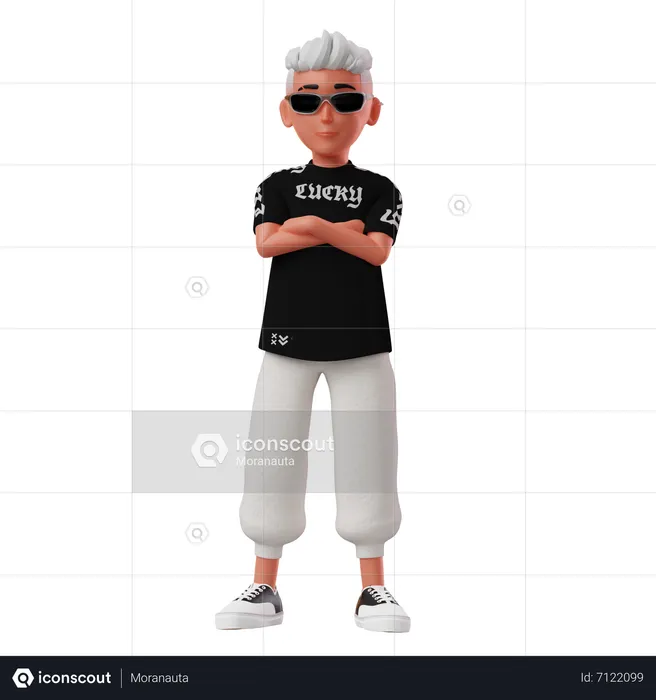 Young Boy With Standing Pose  3D Illustration