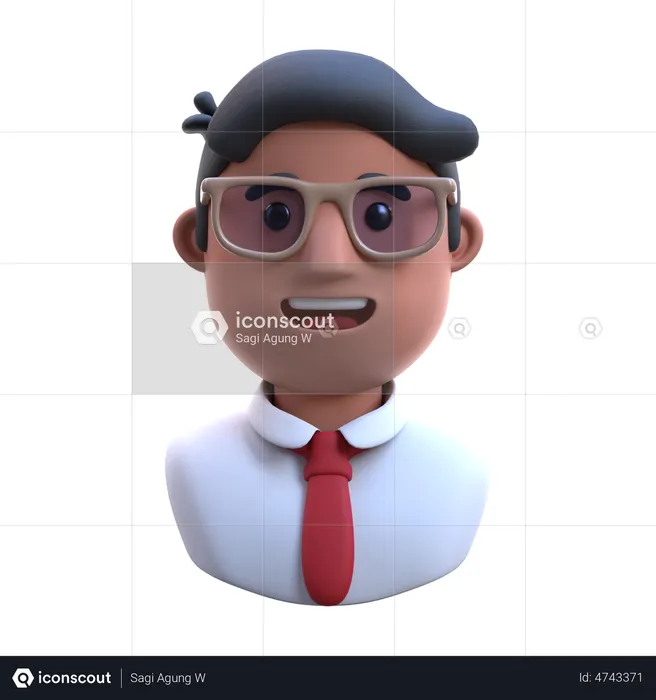 Young Businessman Avatar  3D Illustration