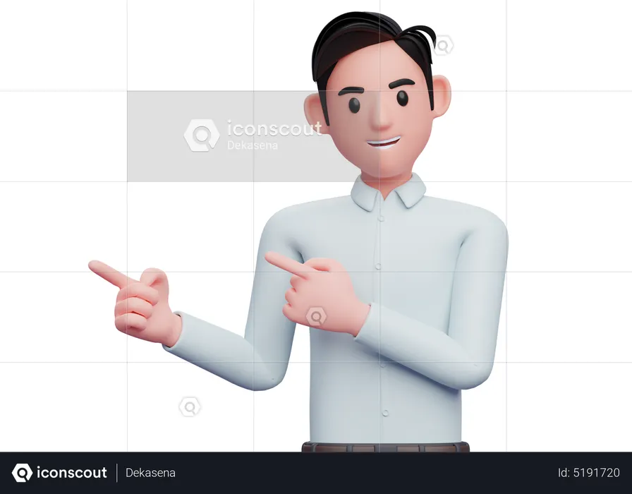 person pointing to side cartoon