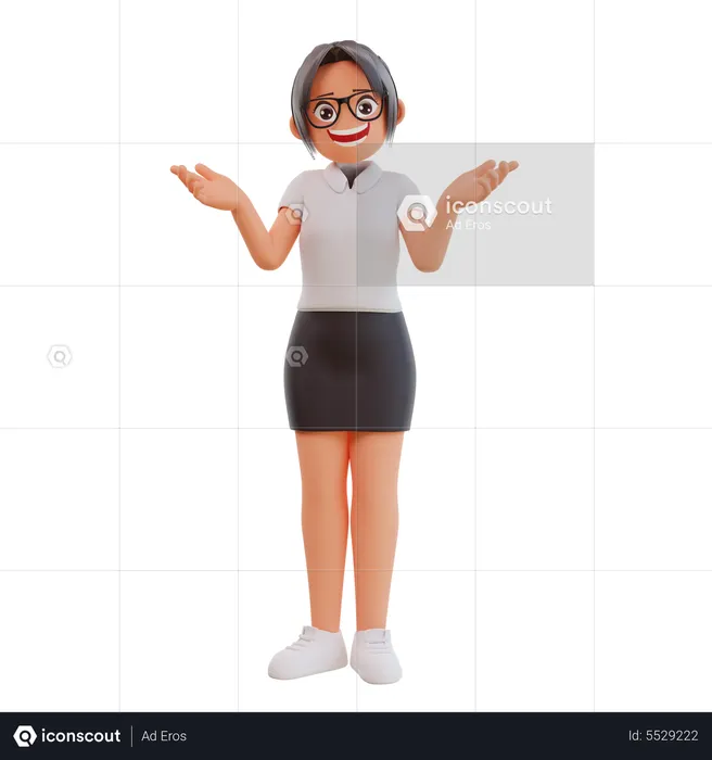Young businesswoman expressing Confuse pose  3D Illustration