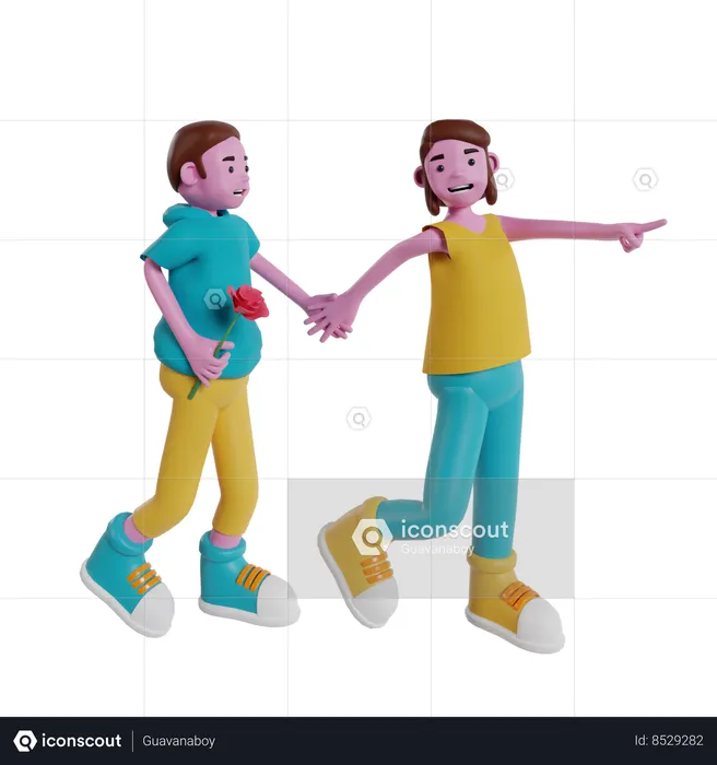 Young Couple  3D Illustration