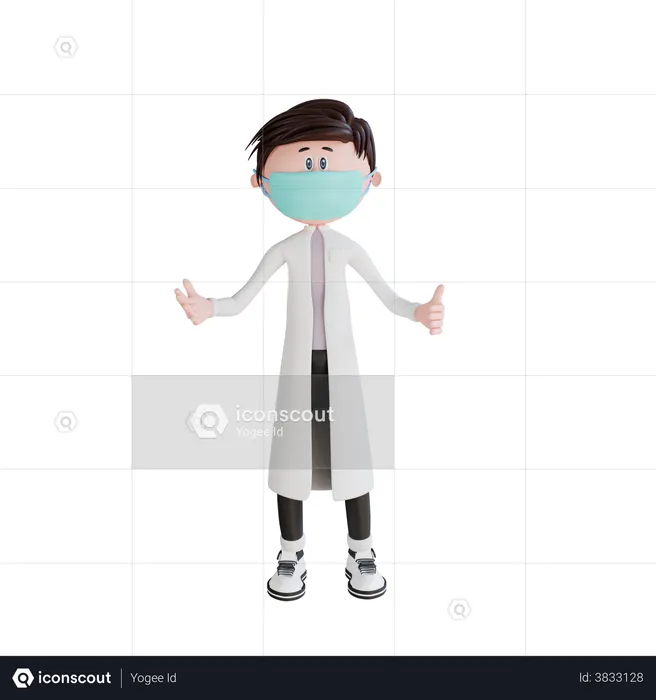 Young doctor showing asking pose  3D Illustration