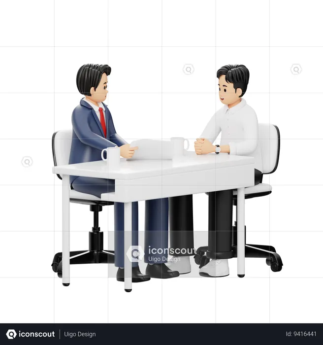Young Employee Showing Report To Business Colleagues  3D Illustration