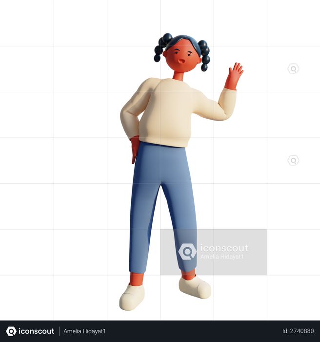 Young Girl 3d Character 3D Illustration