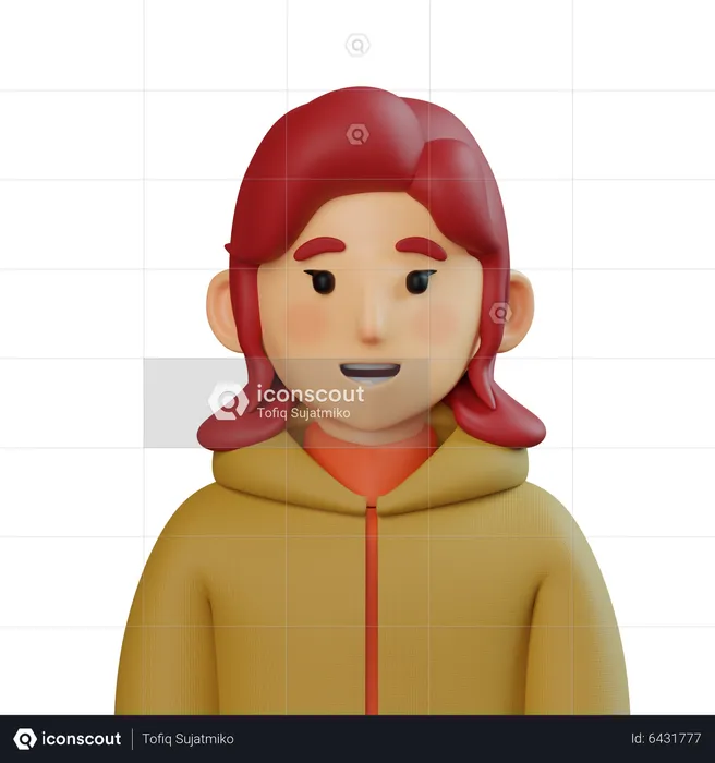 Young Girl  3D Icon