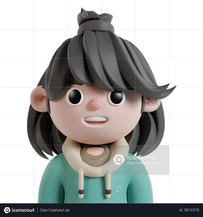 Young Girl  3D Icon