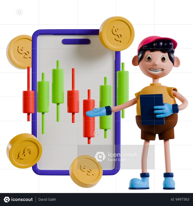 Young Investor’s Journey  3D Illustration