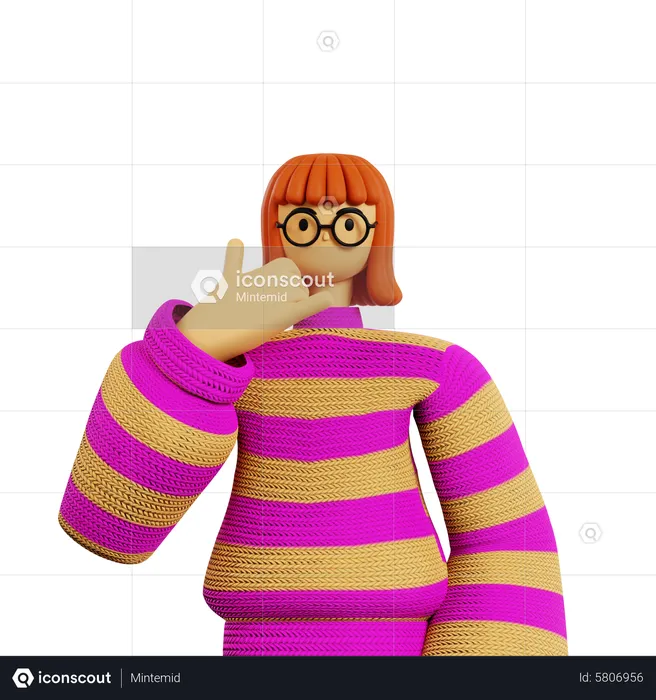 Young lady giving picking up the phone pose  3D Illustration