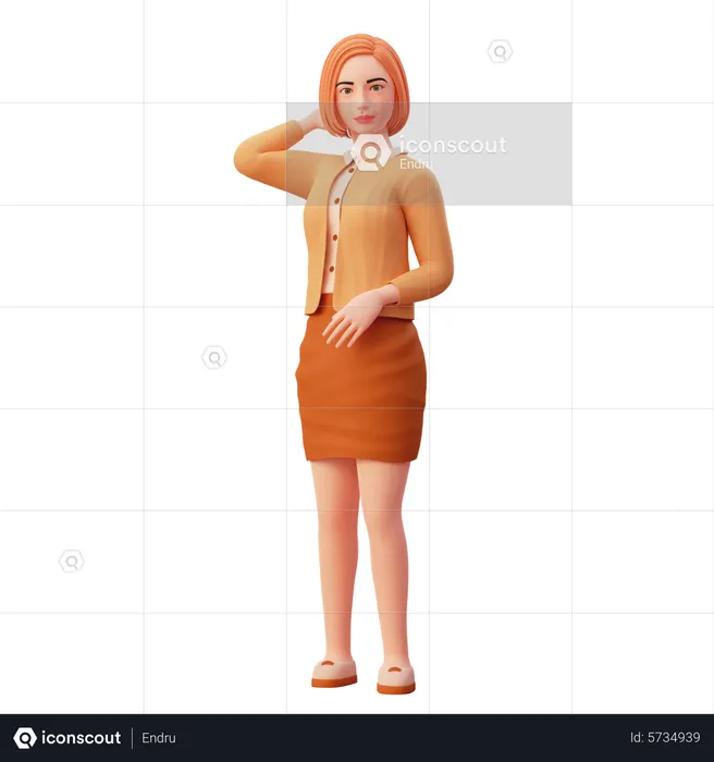 Young lady sweet posing during  photoshoot  3D Illustration
