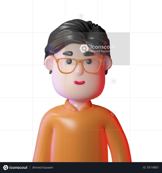 Young Man  3D Icon