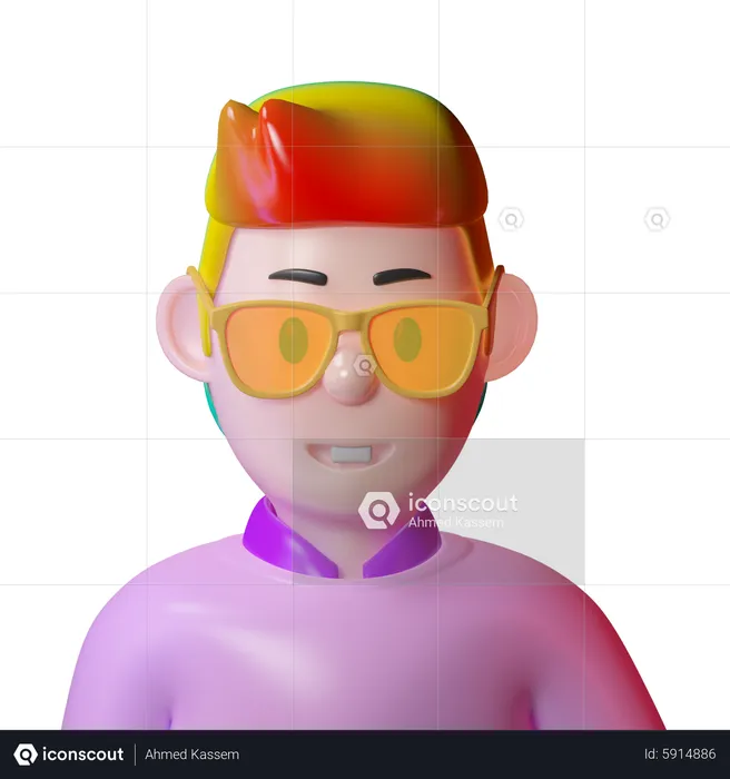 Young Man  3D Icon