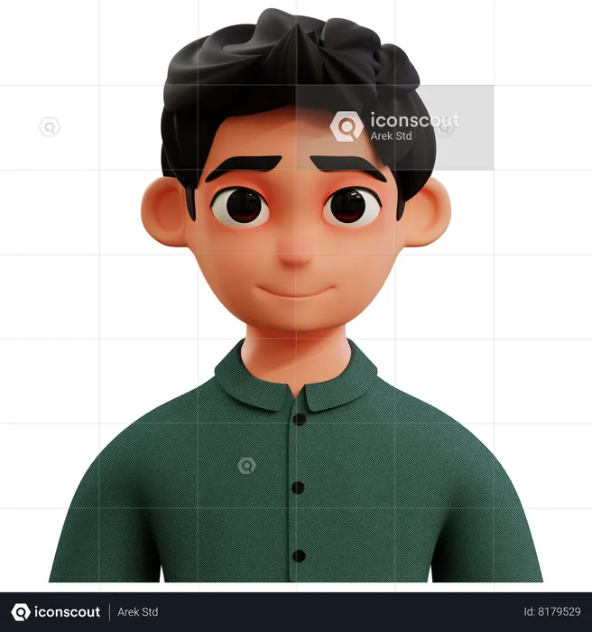 Young Man Avatar  3D Icon