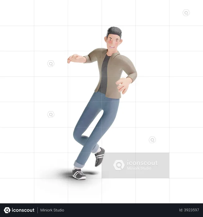 Young man dancing Logo 3D Logo