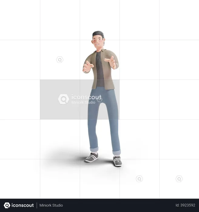 Young man posing Logo 3D Logo