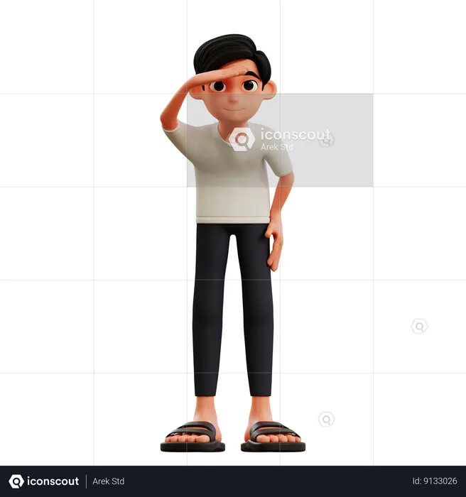 Young Man Posing Figuring Something Out  3D Illustration