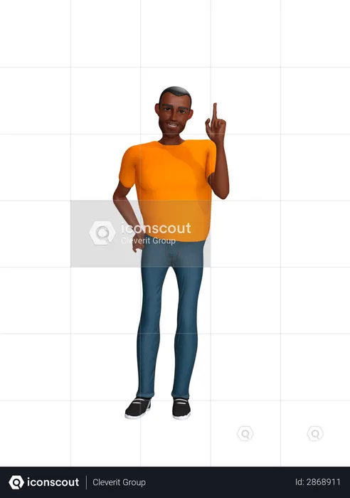 Young man with idea  3D Illustration