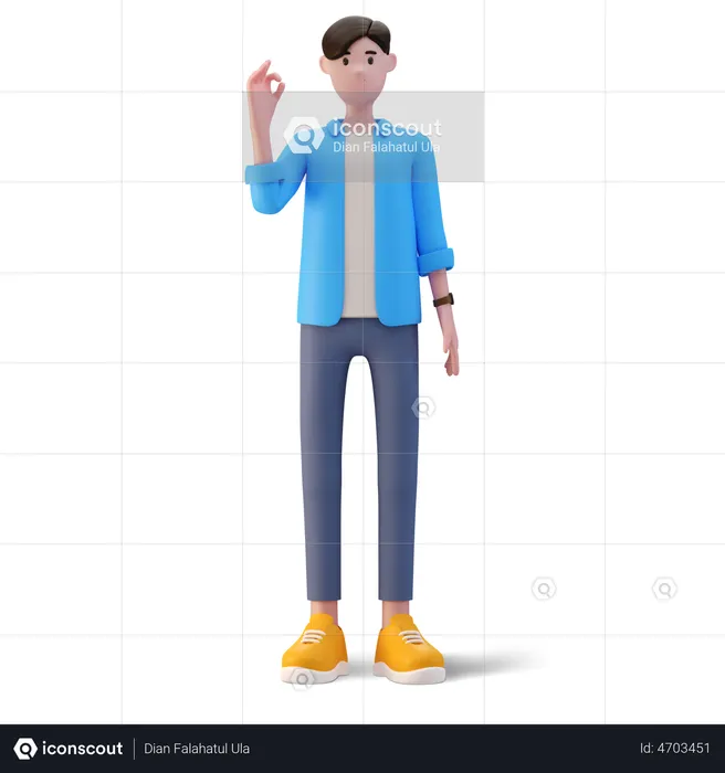 Man Ok Gesture 3D Illustration download in PNG, OBJ or Blend format