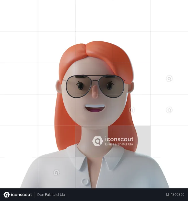 Young Woman  3D Icon