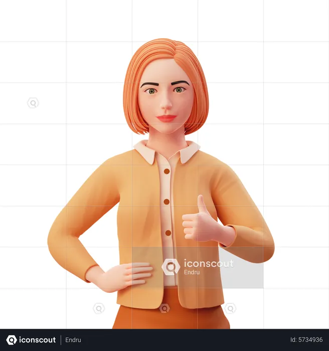 Young woman giving appreciate pose  3D Illustration