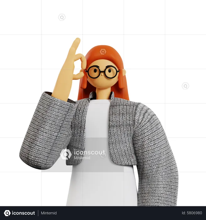 Young woman showing okay sign  3D Illustration