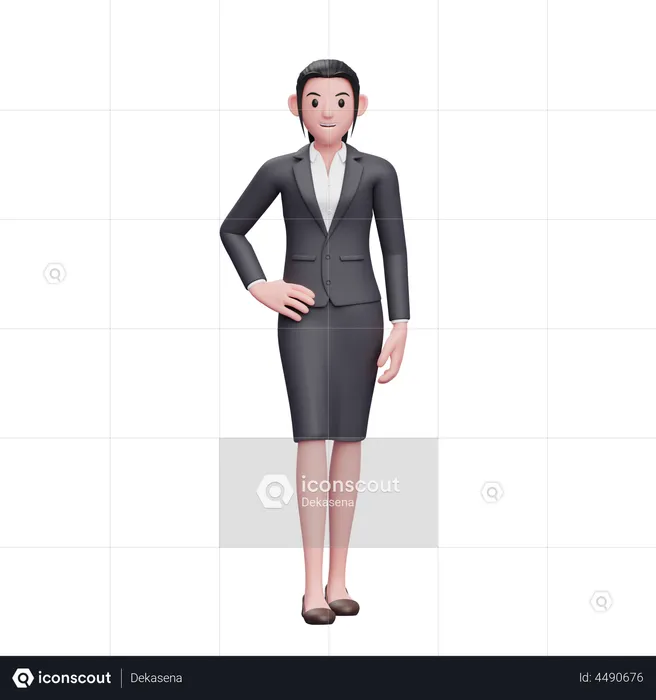 Young Woman Wearing Business Suit  3D Illustration