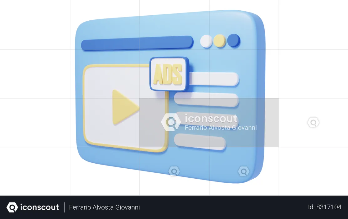 Youtube Page Advertising  3D Icon