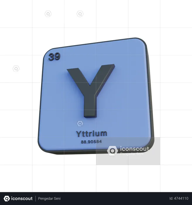 Yttrium  3D Illustration