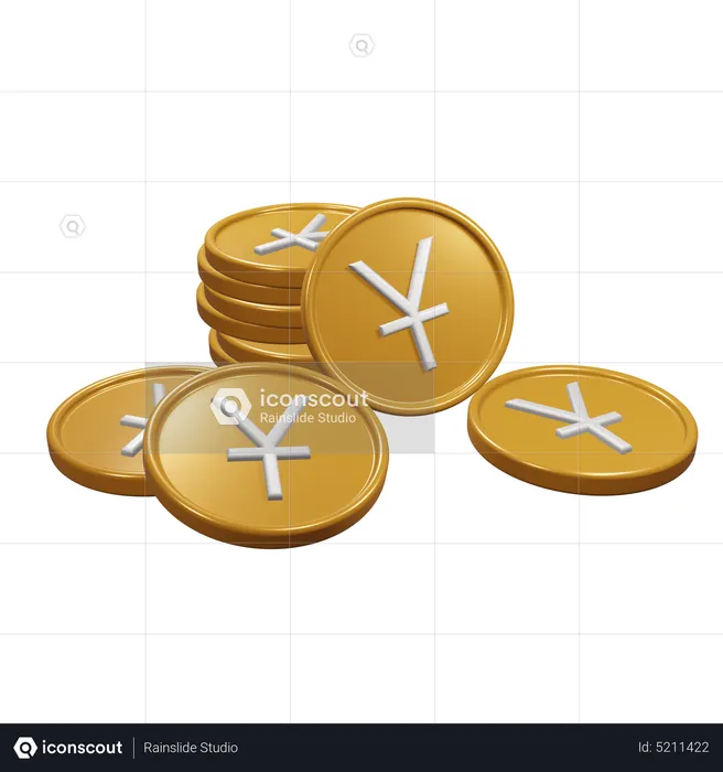 Yuan Coins  3D Icon