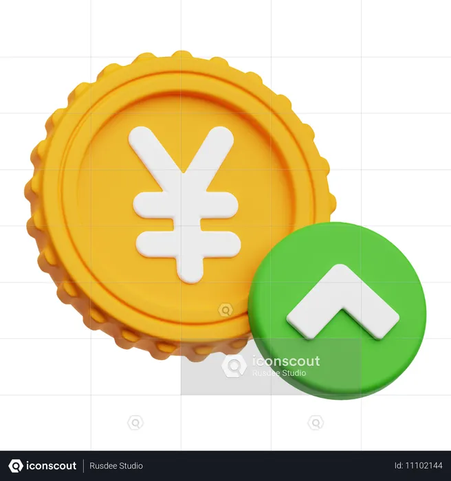 Investitionssteigerung in yuan  3D Icon