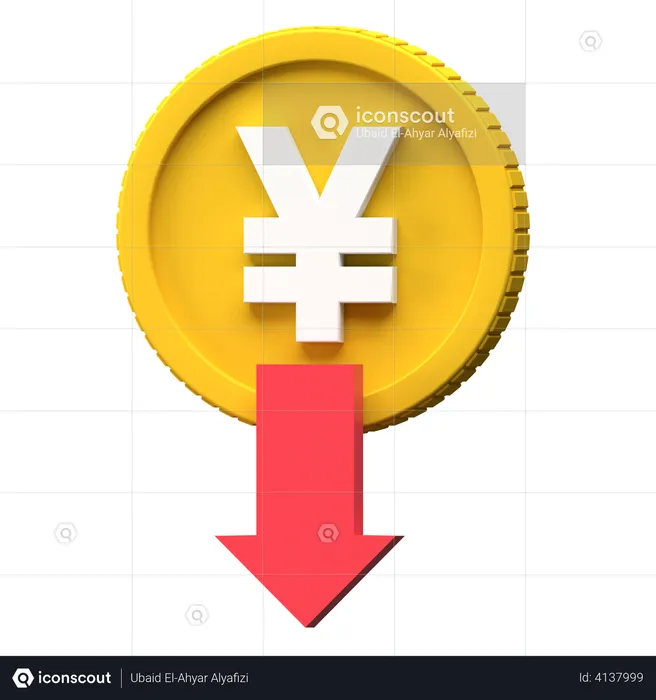 Yuan-Kurs fällt  3D Illustration