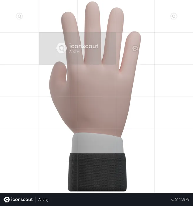 Zählen mit der Hand vier Handbewegungen  3D Icon
