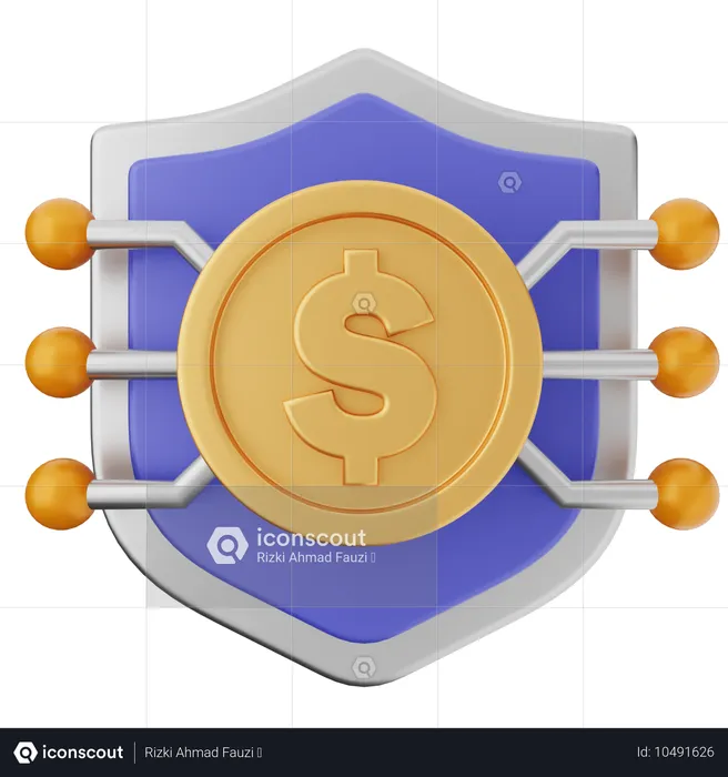 Zahlungsschild-Schutz  3D Icon