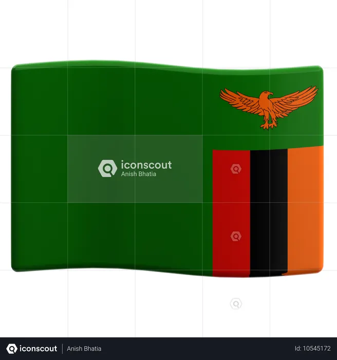 잠비아 Flag 3D Icon
