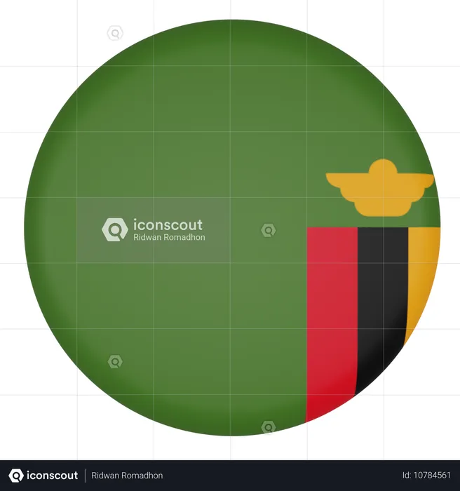 Zambia Flag 3D Icon
