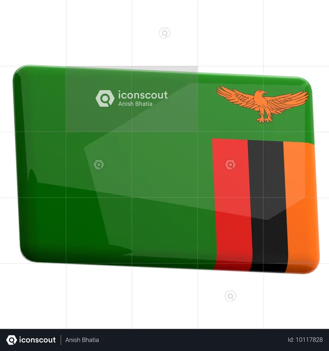 Zambia Flag 3D Icon