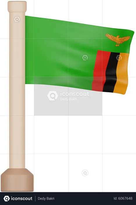 Zambia Flag Flag 3D Icon