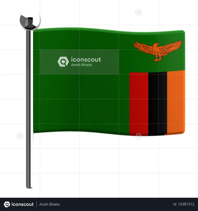 Zambie Flag 3D Icon