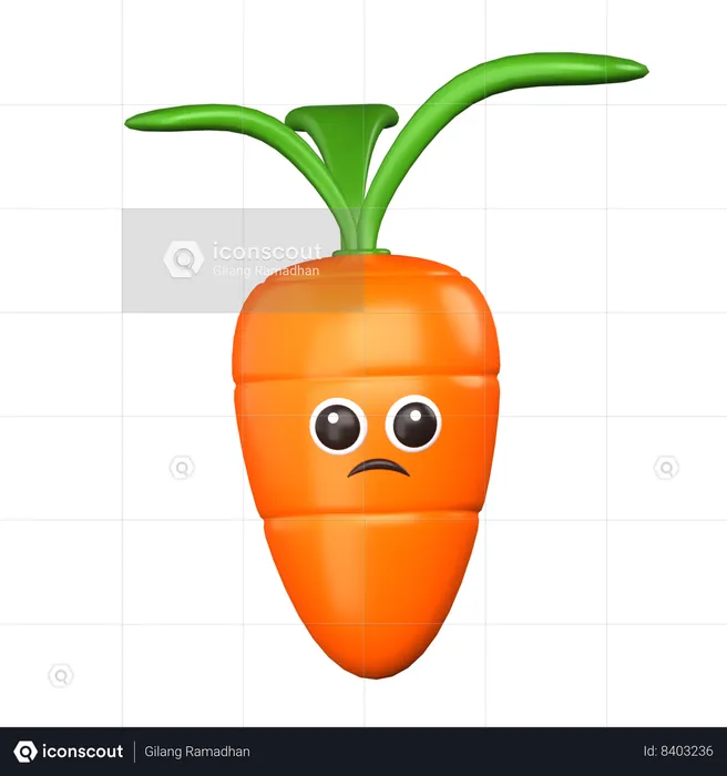 Zanahoria triste Emoji 3D Icon