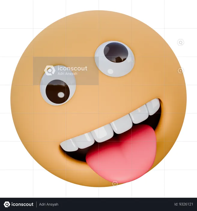 Zany face Emoji 3D Icon