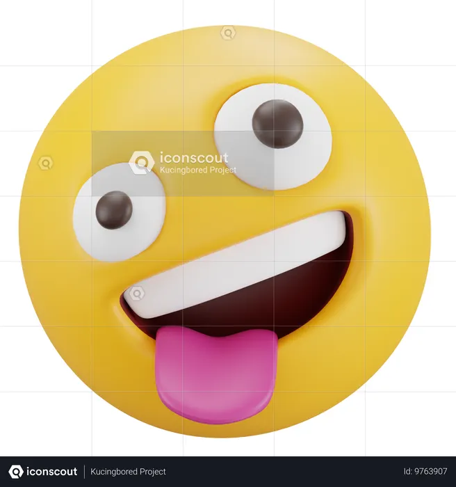 Zany Face Emoji 3D Icon