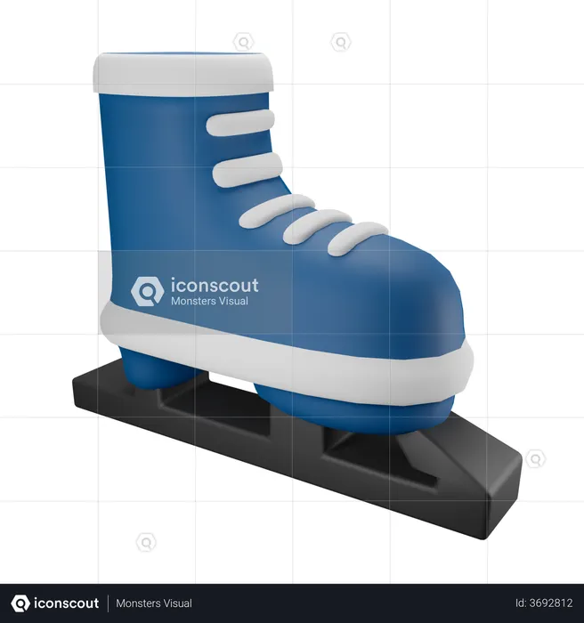 Zapatos de patinaje sobre hielo  3D Illustration