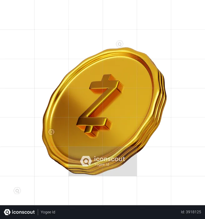 Zcash Coin  3D Illustration